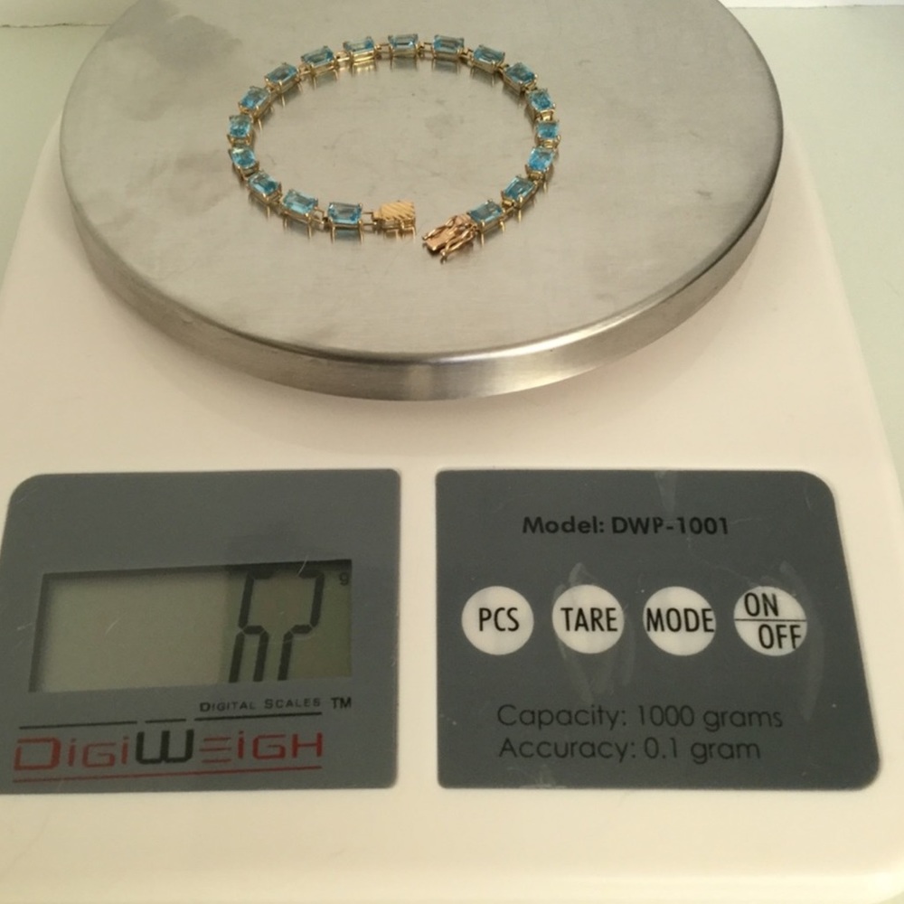 10k BLUE TOPAZ BRACELET - Picture 3 of 4